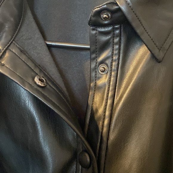 Black Tape snap button down faux leather dress size XS - Picture 4 of 7